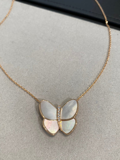 [⭐Sparkve]BUTTERFLY GOLD MOP DIAMOND NECKLACE