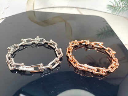 [⭐Sparkve Jewels]HARDWEAR BRACELET PINK GOLD AND SILVER DIAMOND