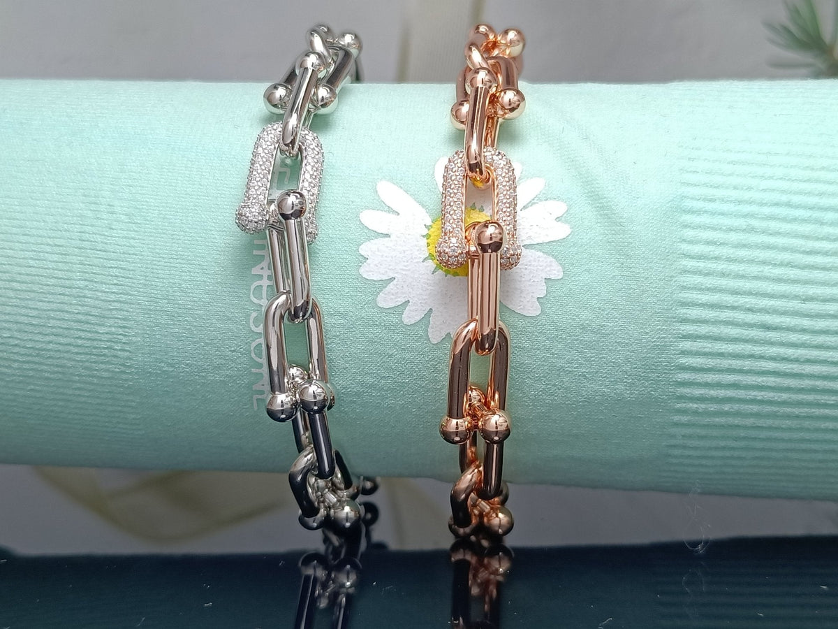 [⭐Sparkve Jewels]HARDWEAR BRACELET PINK GOLD AND SILVER DIAMOND
