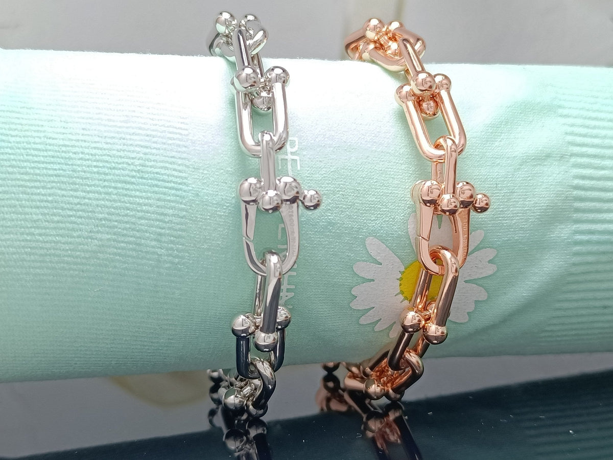 [⭐Sparkve Jewels]HARDWEAR BRACELET PINK GOLD AND SILVER DIAMOND