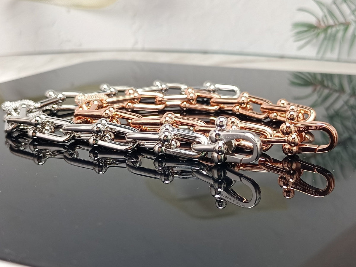 [⭐Sparkve Jewels]HARDWEAR BRACELET PINK GOLD AND SILVER DIAMOND