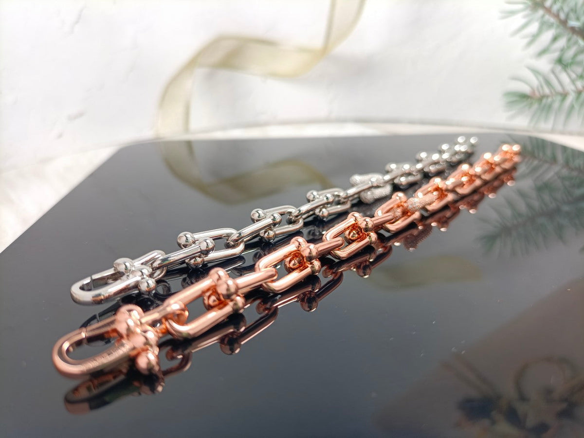 [⭐Sparkve Jewels]HARDWEAR BRACELET PINK GOLD AND SILVER DIAMOND