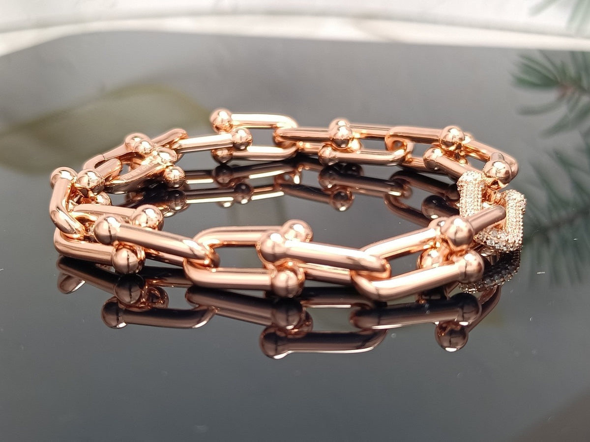 [⭐Sparkve Jewels]HARDWEAR BRACELET PINK GOLD AND SILVER DIAMOND