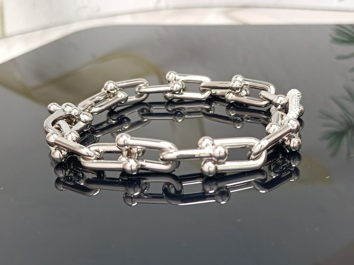 [⭐Sparkve Jewels]HARDWEAR BRACELET PINK GOLD AND SILVER DIAMOND