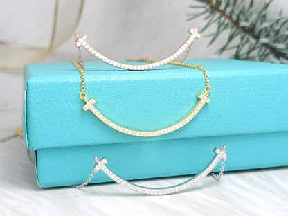 [⭐Sparkve Jewels]BIG SMILE PEDANT DIAMOND NECKLACE