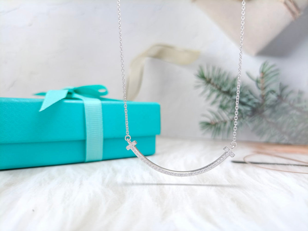 [⭐Sparkve Jewels]BIG SMILE PEDANT DIAMOND NECKLACE