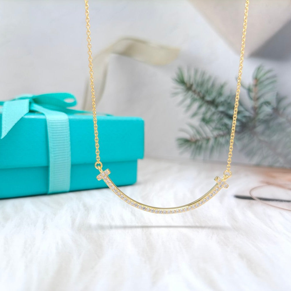 [⭐Sparkve Jewels]BIG SMILE PEDANT DIAMOND NECKLACE