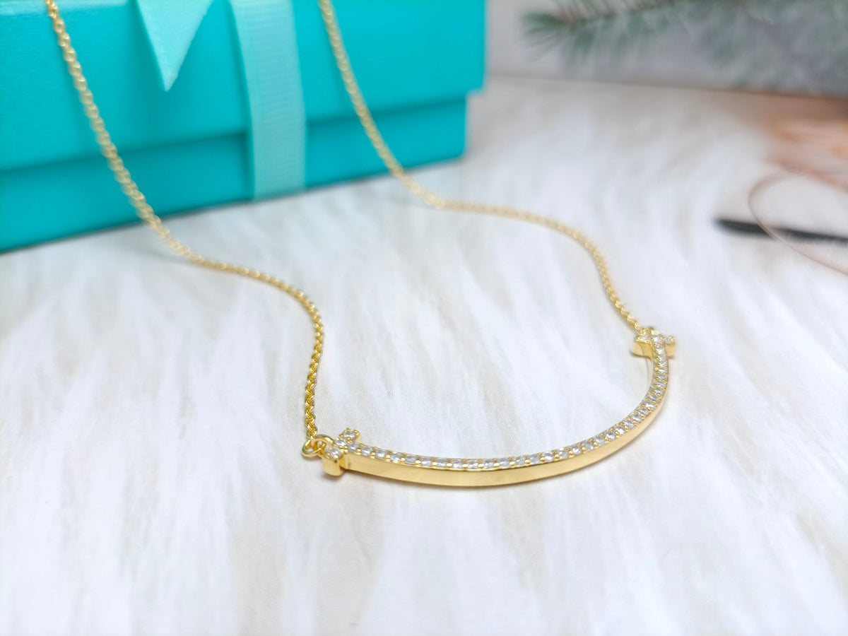 [⭐Sparkve Jewels]BIG SMILE PEDANT DIAMOND NECKLACE