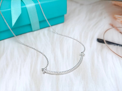 [⭐Sparkve Jewels]BIG SMILE PEDANT DIAMOND NECKLACE