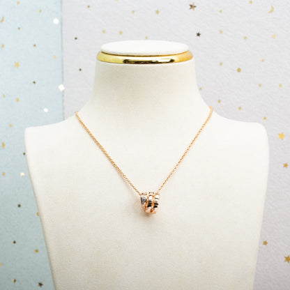 [⭐Sparkve]SERPENTI PINK GOLD NECKLACE DIAMOND