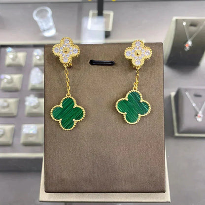 [⭐Sparkve]CLOVER  2 MOTIFS  DIAMOND  EARRINGS (MULTIPLE CHOICESç´