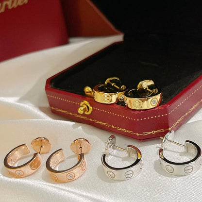 [⭐Sparkve]LOVE EARRINGS 5.7MM 2 DIAMONDS