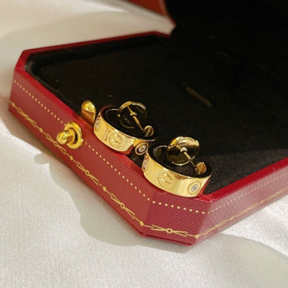 [⭐Sparkve]LOVE EARRINGS 5.7MM 2 DIAMONDS