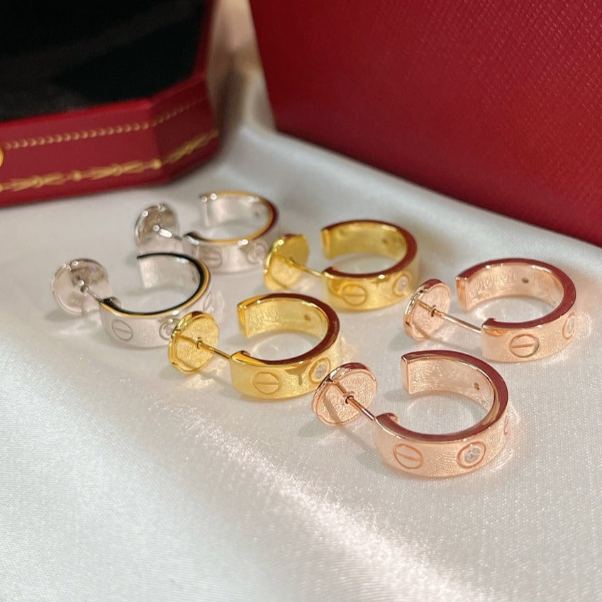 [⭐Sparkve]LOVE EARRINGS 5.7MM 2 DIAMONDS