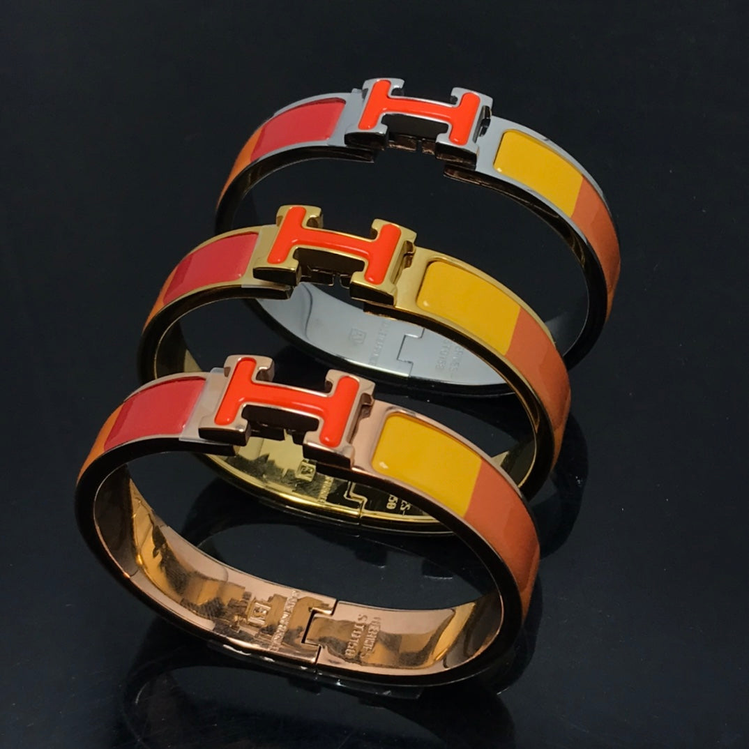 [⭐Sparkve]H BRACELET ORANGE RAINBOW CERAMIC