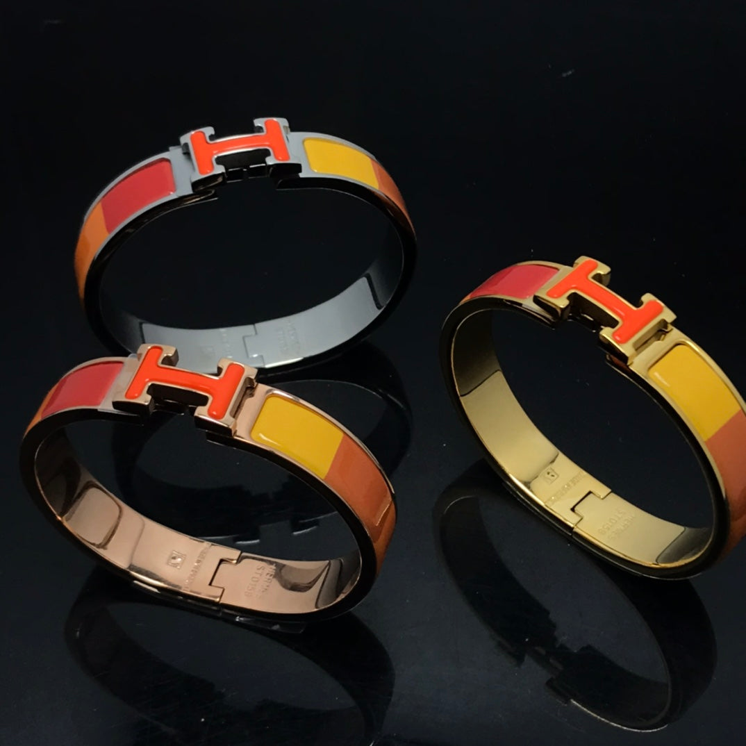 [⭐Sparkve]H BRACELET ORANGE RAINBOW CERAMIC