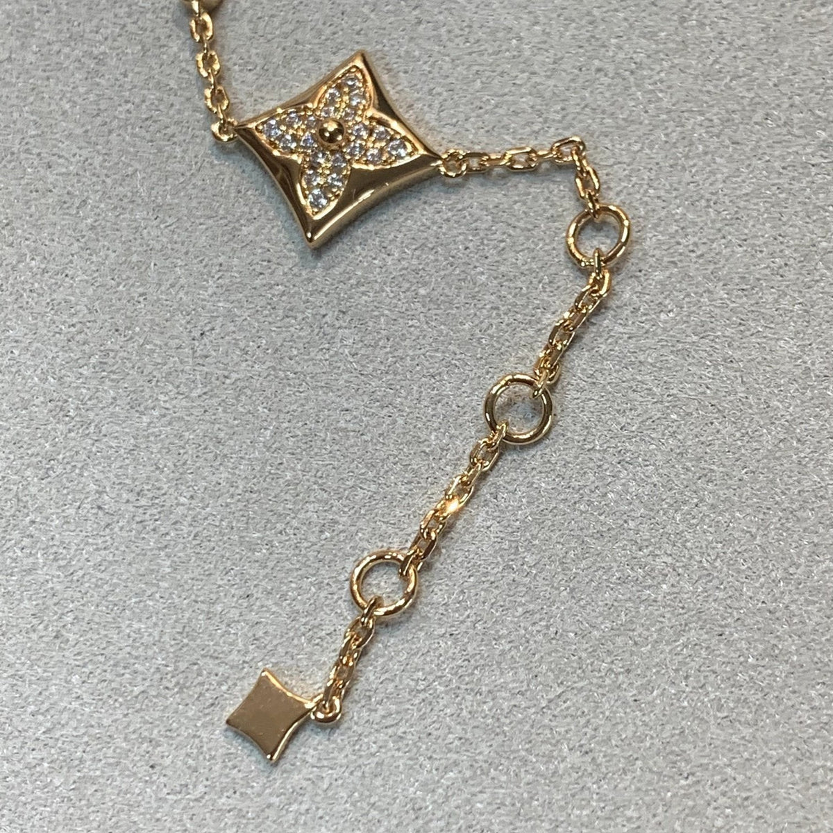 [⭐Sparkve]STAR AND SUN 4 MOTIFS GOLD DIAMONDS BRACELET
