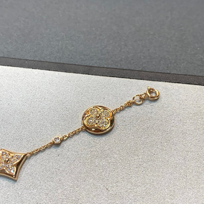 [⭐Sparkve]STAR AND SUN 4 MOTIFS GOLD DIAMONDS BRACELET