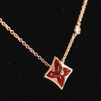 [⭐Sparkve]STAR NECKLACE PINK GOLD 1 DIAMOND