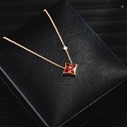 [⭐Sparkve]STAR NECKLACE PINK GOLD 1 DIAMOND