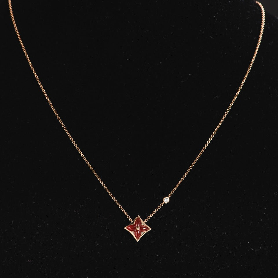 [⭐Sparkve]STAR NECKLACE PINK GOLD 1 DIAMOND