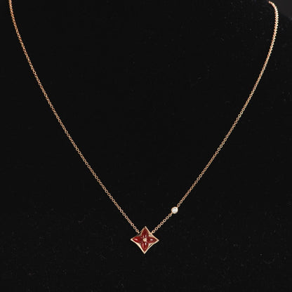 [⭐Sparkve]STAR NECKLACE PINK GOLD 1 DIAMOND
