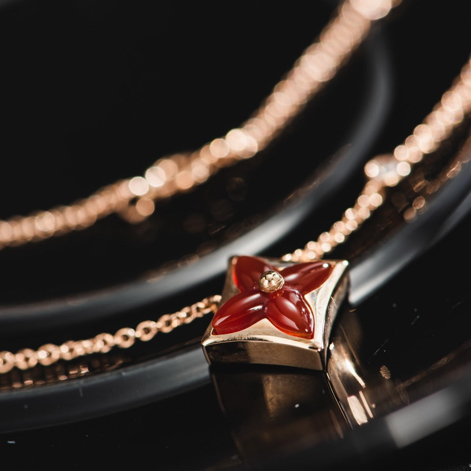 [⭐Sparkve]STAR NECKLACE PINK GOLD 1 DIAMOND