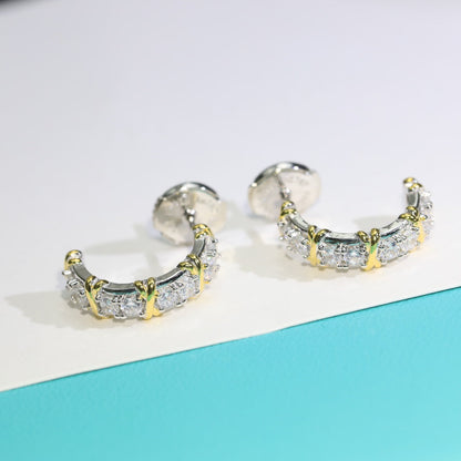 [⭐Sparkve Jewels]TWENTY STONE HOOP GOLD EARRINGS