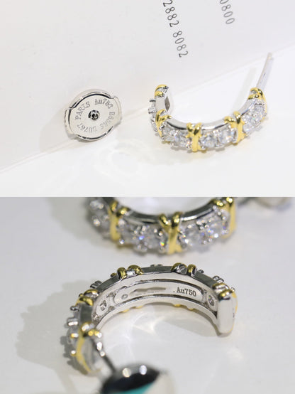 [⭐Sparkve Jewels]TWENTY STONE HOOP GOLD EARRINGS
