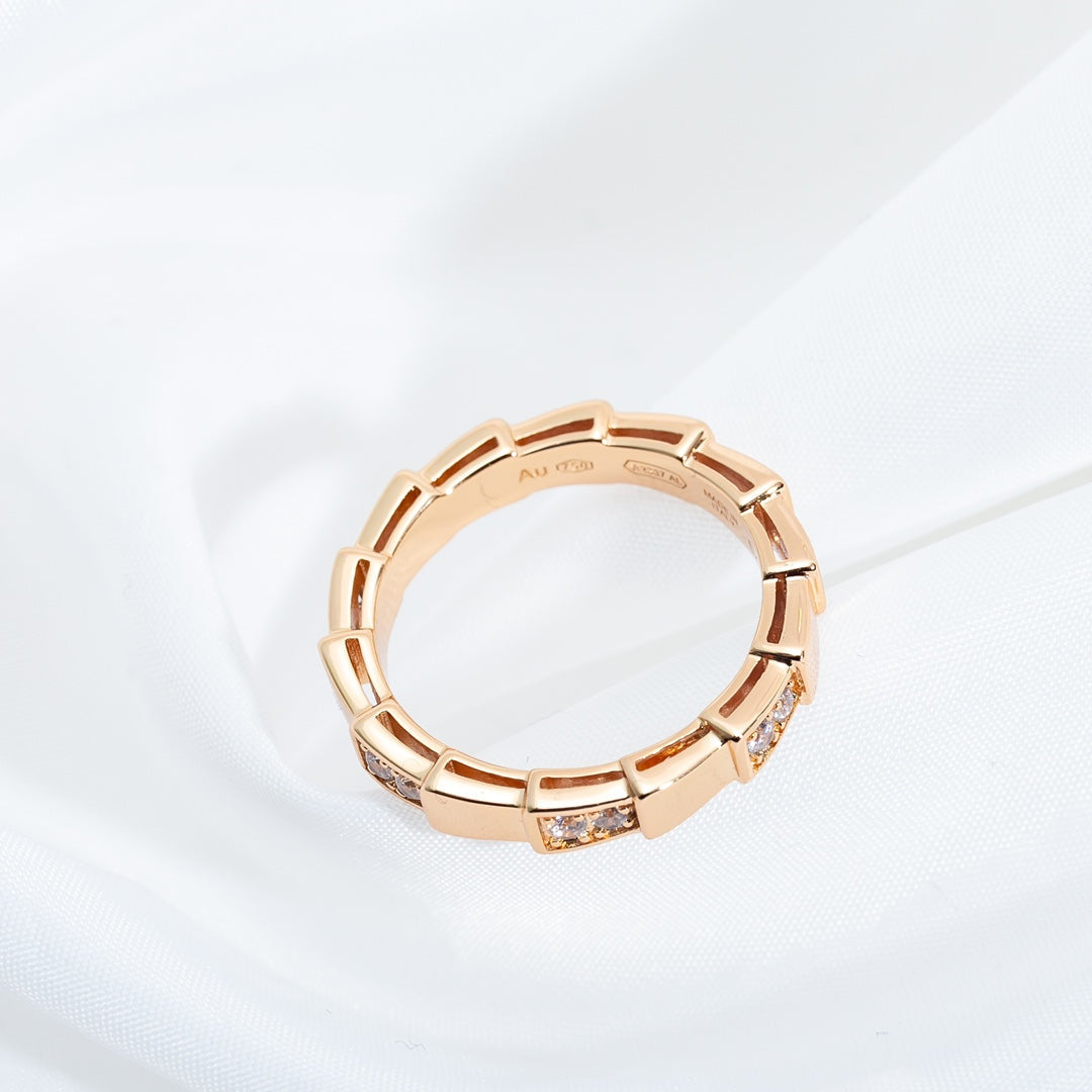 [⭐Sparkve]SERPENTI RING PINK GOLD  3MM