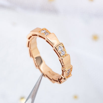 [⭐Sparkve]SERPENTI RING PINK GOLD  3MM