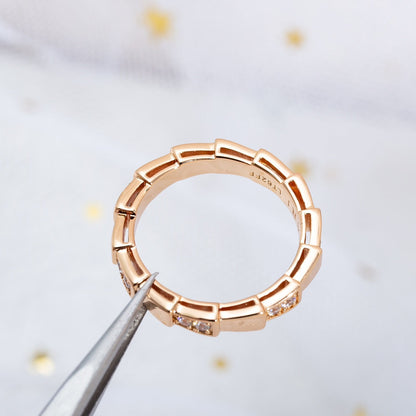 [⭐Sparkve]SERPENTI RING PINK GOLD  3MM
