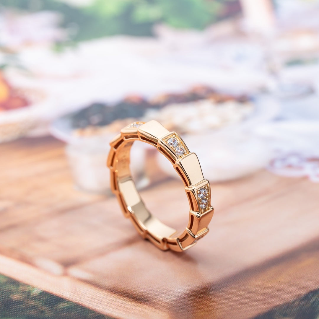 [⭐Sparkve]SERPENTI RING PINK GOLD  3MM