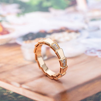 [⭐Sparkve]SERPENTI RING PINK GOLD  3MM