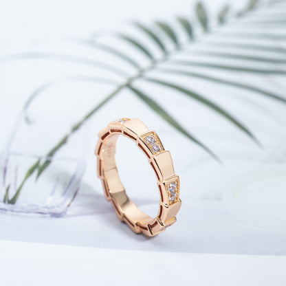 [⭐Sparkve]SERPENTI RING PINK GOLD  3MM