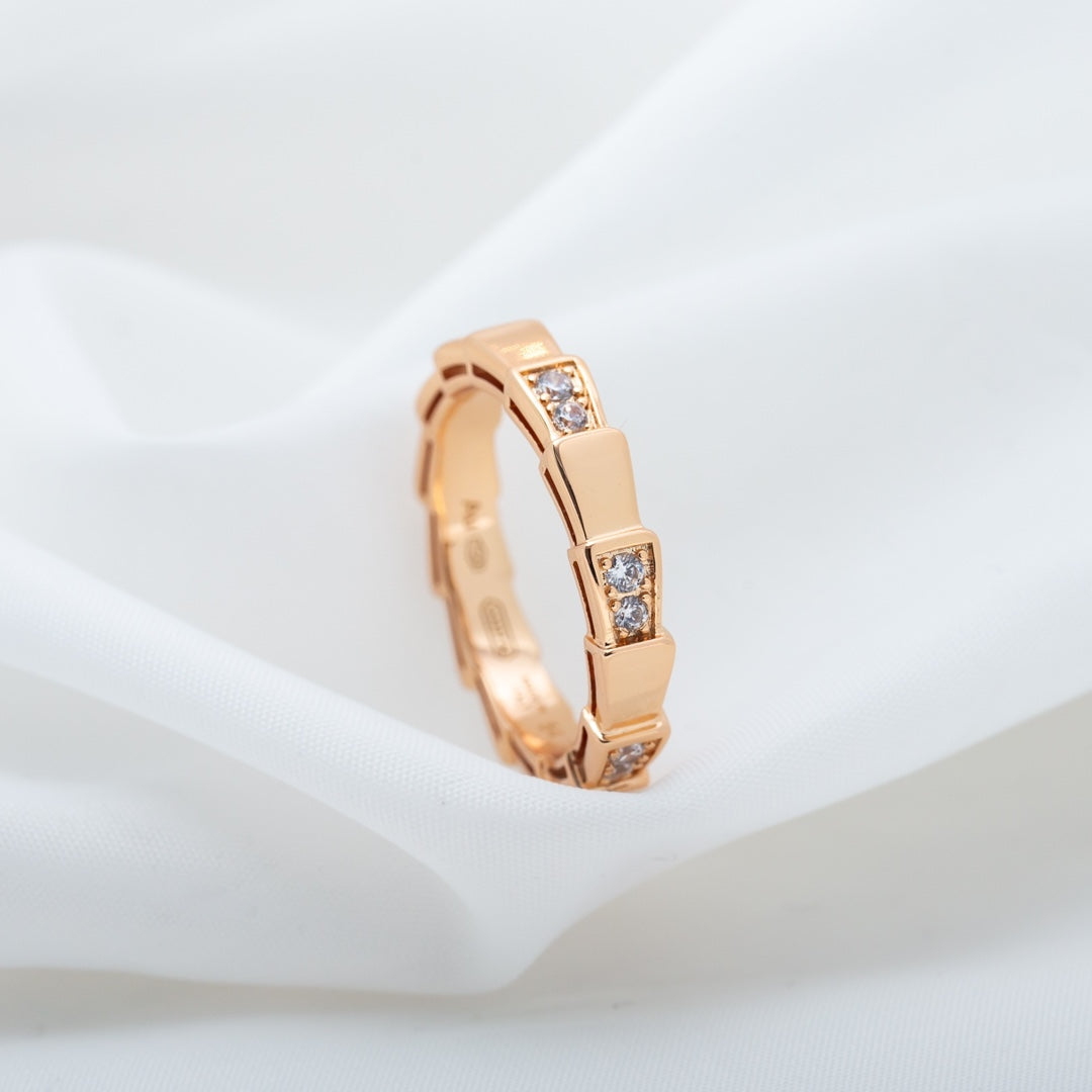 [⭐Sparkve]SERPENTI RING PINK GOLD  3MM
