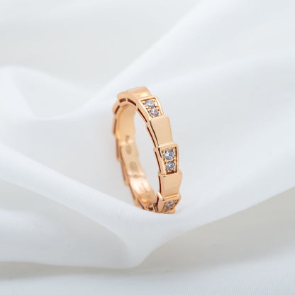 [⭐Sparkve]SERPENTI RING PINK GOLD  3MM