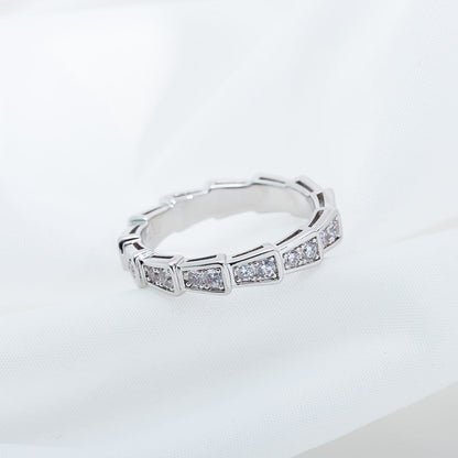 [⭐Sparkve]SERPENTI RING SILVER DIAMOND PAVED 3MM
