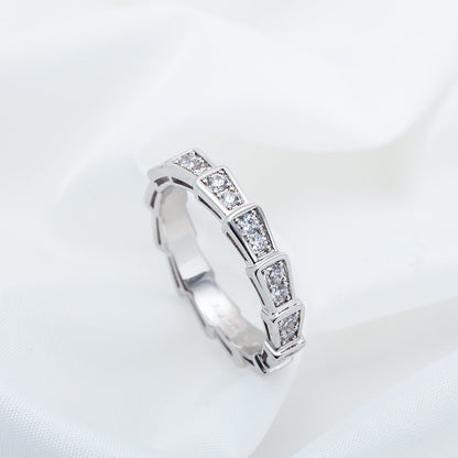 [⭐Sparkve]SERPENTI RING SILVER DIAMOND PAVED 3MM