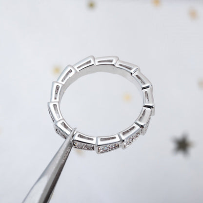 [⭐Sparkve]SERPENTI RING SILVER DIAMOND PAVED 3MM