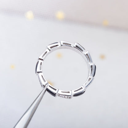 [⭐Sparkve]SERPENTI RING SILVER  DIAMOND BLACK MOP 3MM