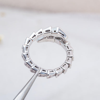 [⭐Sparkve]SERPENTI RING SILVER DIAMOND PAVED 4MM