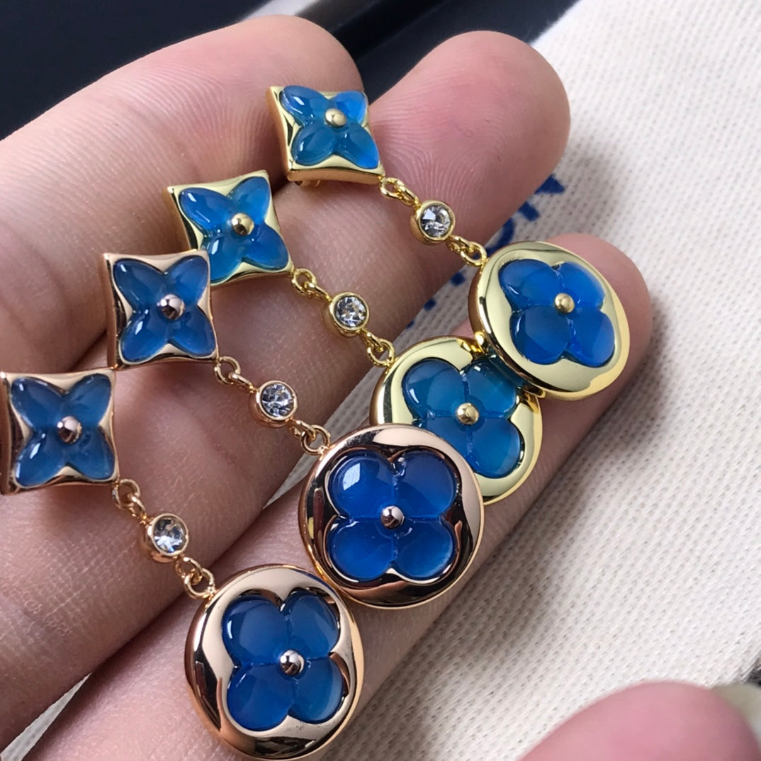 [⭐Sparkve]STAR AND SUN AGATE DIAMOND EARRINGS
