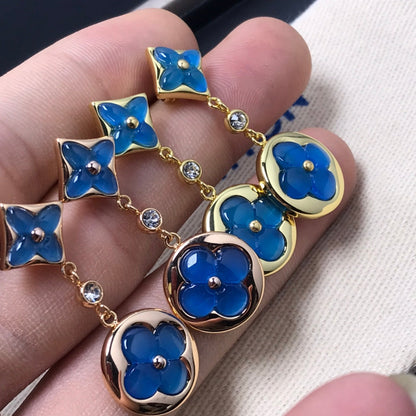 [⭐Sparkve]STAR AND SUN AGATE DIAMOND EARRINGS