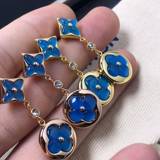 [⭐Sparkve]STAR AND SUN AGATE DIAMOND EARRINGS