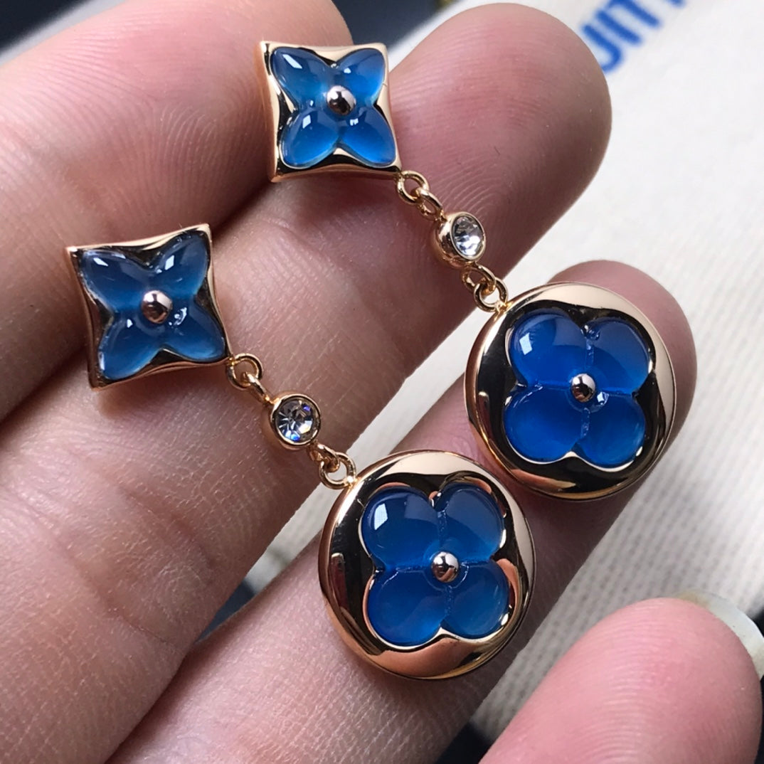 [⭐Sparkve]STAR AND SUN AGATE DIAMOND EARRINGS