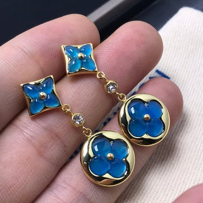 [⭐Sparkve]STAR AND SUN AGATE DIAMOND EARRINGS