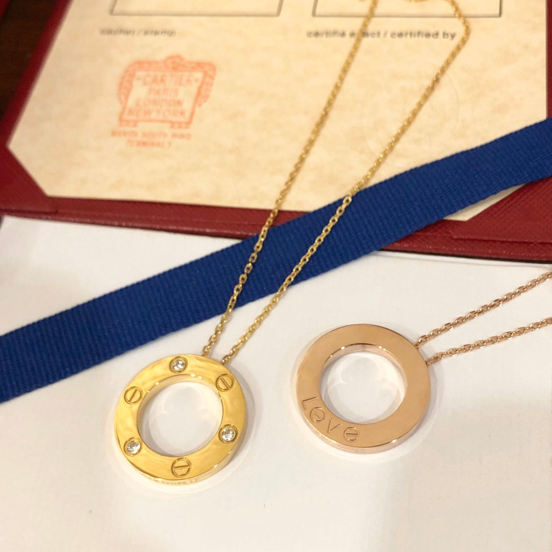[⭐Sparkve]LOVE NECKLACE 16MM 3 DIAMONDS