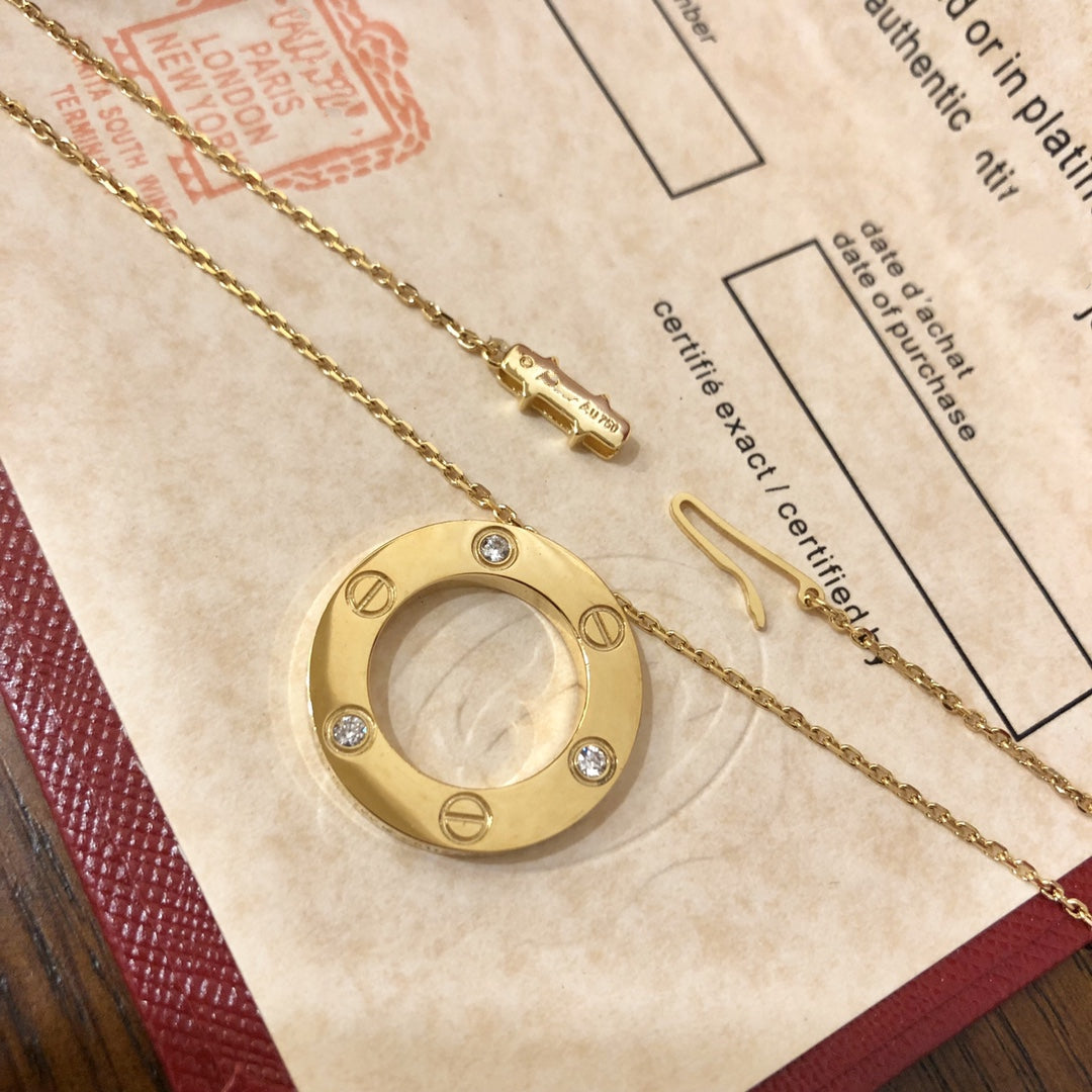 [⭐Sparkve]LOVE NECKLACE 16MM 3 DIAMONDS