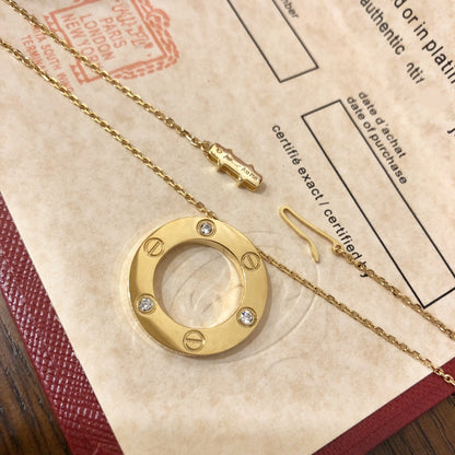 [⭐Sparkve]LOVE NECKLACE 16MM 3 DIAMONDS
